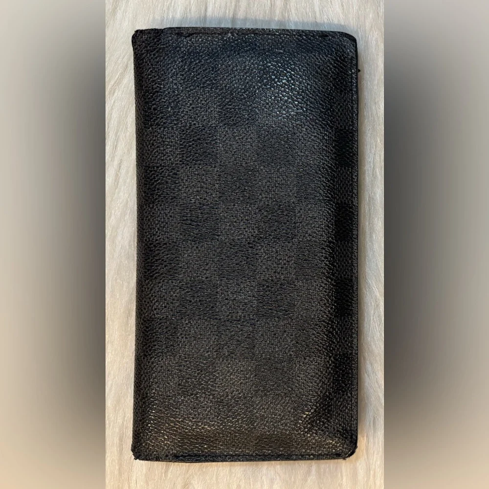 Louis Vuitton Brazza Wallet Damier Graphite Coated Canvas Leather 2012 FAIR
